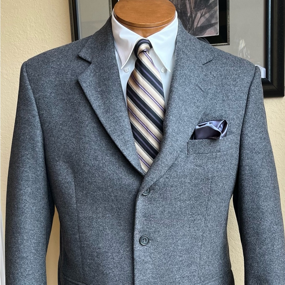 Gianfranco Ruffini Cashmere Blend Gray Flannel Jacket Size 42S
